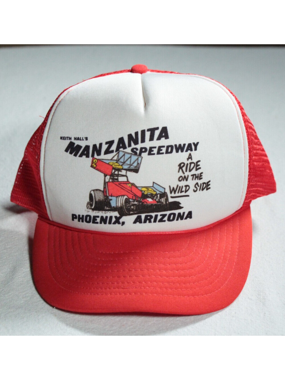 Vintage 80s 90s Manzanita Speedway Phoenix Arizona Trucker Hat Cap Racing